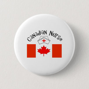 Badge Rond 5 Cm Casquette canadien d'infirmière d'infirmière