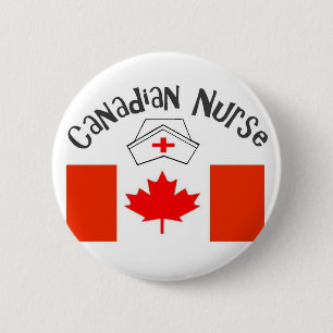 Badge Rond 5 Cm Casquette canadien d'infirmière d'infirmière