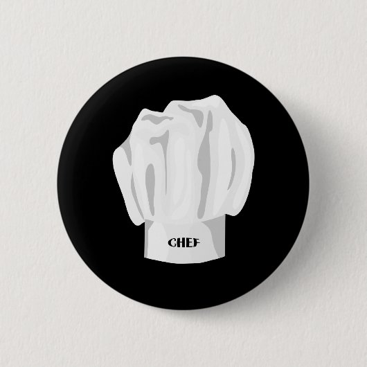 Badge Rond 5 Cm Casquette chef, bouton (Devant)