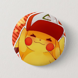 Badge Rond 5 Cm Casquette de dresseur Pikachu
