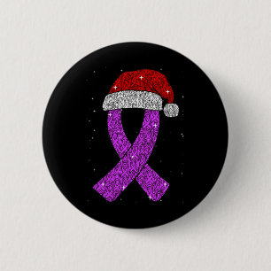 Badge Rond 5 Cm Casquette de Noël Epilepsie Ruban de Sensibilisati