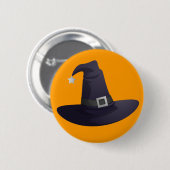 Badge Rond 5 Cm Casquette de sorcière (Devant & derrière)