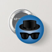 Badge Rond 5 Cm Casquette et verres de hippie (Devant & derrière)