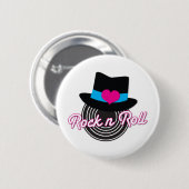 Badge Rond 5 Cm Casquette Rock n Roll (Devant & derrière)