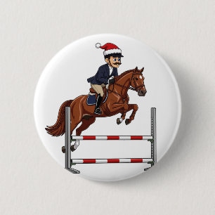 Badge Rond 5 Cm Casse-Noisette Équestre Noël 2026 Vacances