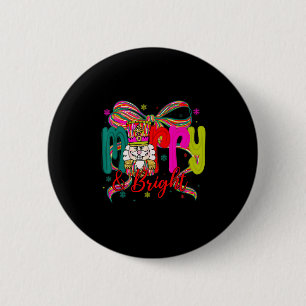 Badge Rond 5 Cm Casse-noisette Merry & Bright Coquette Noël