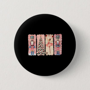 Badge Rond 5 Cm Casse-noisette Rétro Lait Rose Noël Xmas Vibes Fem