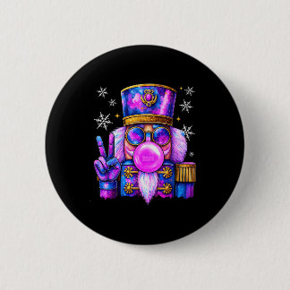 Badge Rond 5 Cm Casse-noix violet soufflant du bubble gum Noël mig