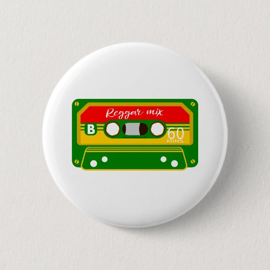 Badge Rond 5 Cm cassette de mélange de reggae Rastafarian (Devant)
