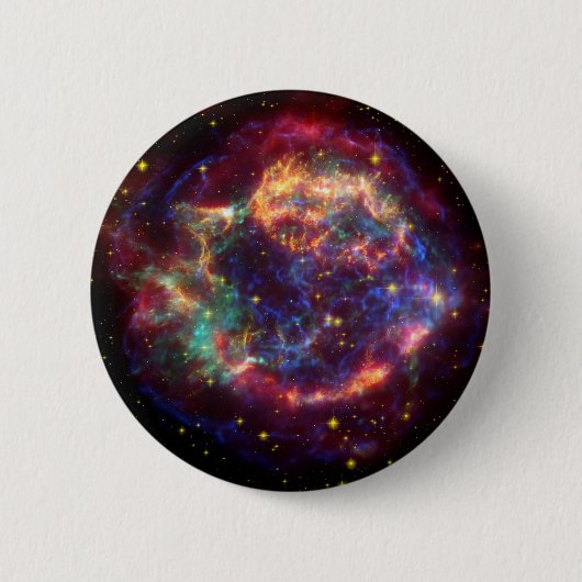 Badge Rond 5 Cm Cassiopeia Galaxy Remnant Supernova (Devant)