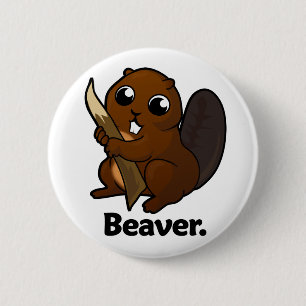 Badge Rond 5 Cm Castor de castor