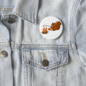 Badge Rond 5 Cm Castor de terrain de camping (En situation)