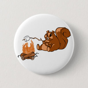 Badge Rond 5 Cm Castor de terrain de camping