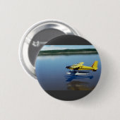 Badge Rond 5 Cm Castor, débarquant sur la rivière (Devant & derrière)