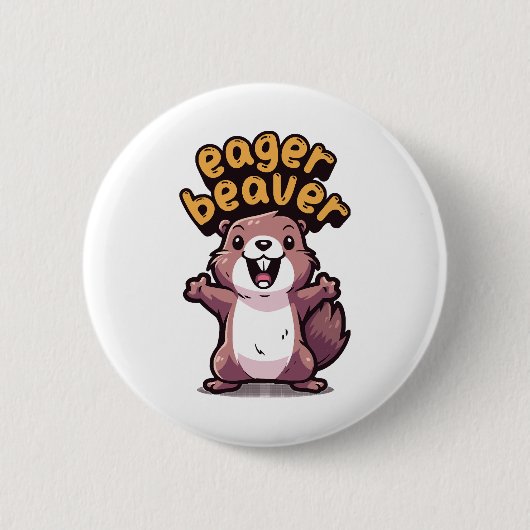 Badge Rond 5 Cm Castor Eager (Devant)