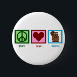 Badge Rond 5 Cm Castors Peace Love<br><div class="desc">Un signe de paix,  un coeur,  et un castor mignon sur un joli cadeau Peace Love Beavers.</div>