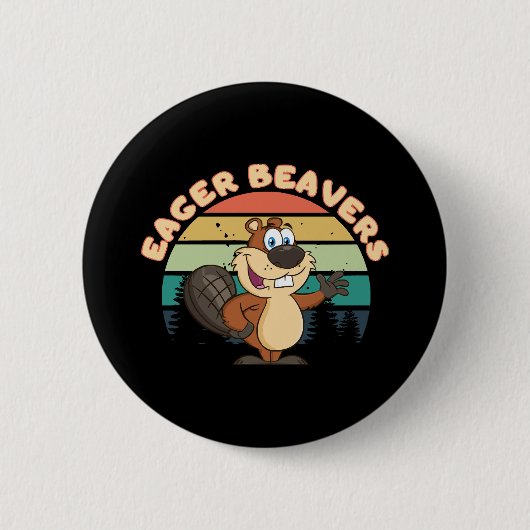 Badge Rond 5 Cm Castors zélés (Devant)
