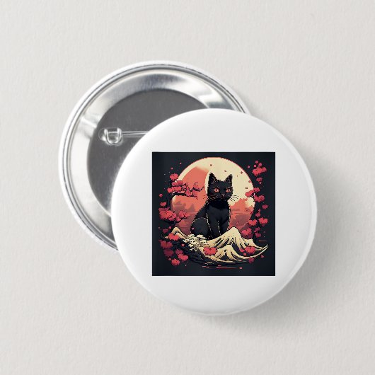 BADGE ROND 5 CM CAT (Devant & derrière)