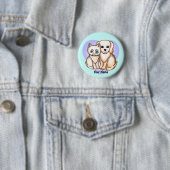 Badge Rond 5 Cm Cat aime chien TBA chien (En situation)