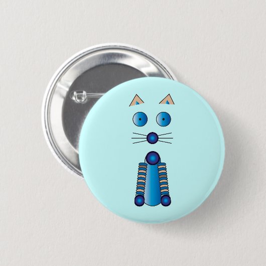 Badge Rond 5 Cm CAT bleu (Devant & derrière)