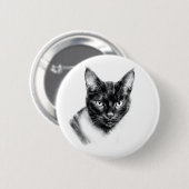 Badge Rond 5 Cm Cat Charcoal (Devant & derrière)
