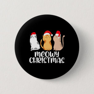 Badge Rond 5 Cm Cat Christmas