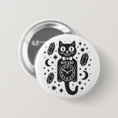 Badge Rond 5 Cm Cat Clock (Devant & derrière)