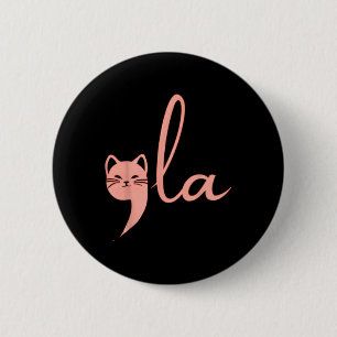 Badge Rond 5 Cm Cat Comma La Kamala Harris Pour Président 2024 Ele