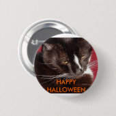 BADGE ROND 5 CM CAT DE HALLOWEEN (Devant & derrière)