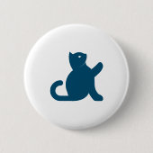 Badge Rond 5 Cm Cat dit bonjour (Devant)