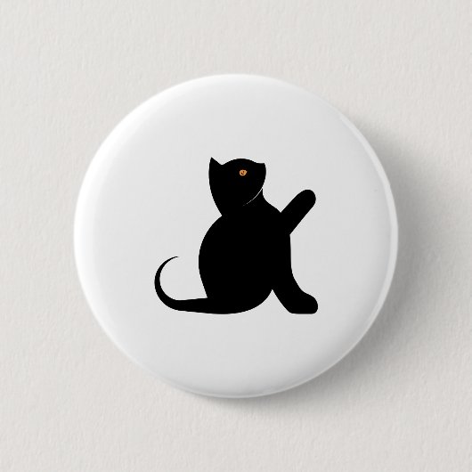 Badge Rond 5 Cm Cat dit bonjour (Devant)