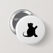 Badge Rond 5 Cm Cat dit bonjour (Devant & derrière)