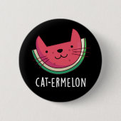 Badge Rond 5 Cm Cat-ermelon Funny Cat Watermelon Pun Dark BG (Devant)