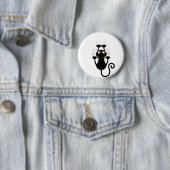 Badge Rond 5 Cm Cat Falling down fun dessin personnage (En situation)