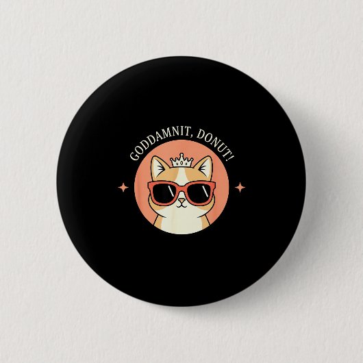 Badge Rond 5 Cm Cat - Godit, Donut! Sy Retro Cat Lover Design  (Devant)