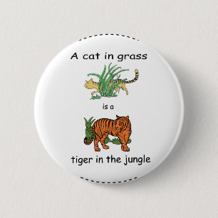 Badge Rond 5 Cm Cat in Grass est un tigre dans la jungle