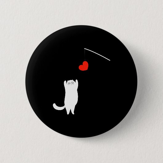 Badge Rond 5 Cm Cat Lover Valentine's Day Animal Affection Love Fu (Devant)