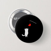 Badge Rond 5 Cm Cat Lover Valentine's Day Animal Affection Love Fu (Devant & derrière)