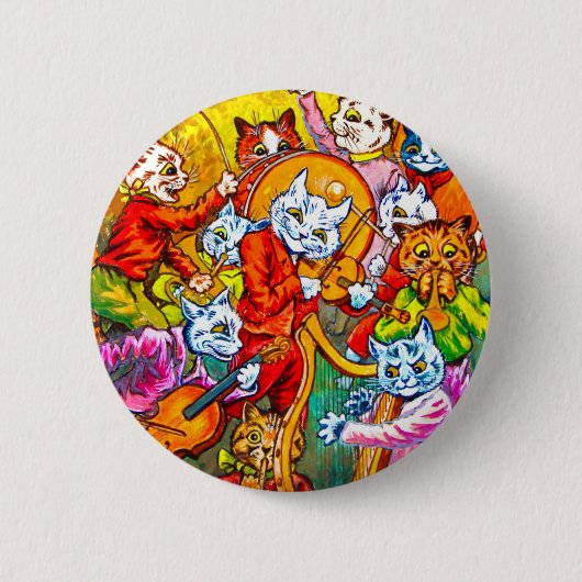 Badge Rond 5 Cm Cat Musical Band (Devant)