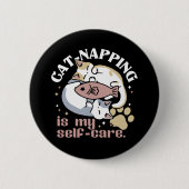 Badge Rond 5 Cm Cat-Napping Est Mon Citation De Cat Mignonne D'Aut (Devant)