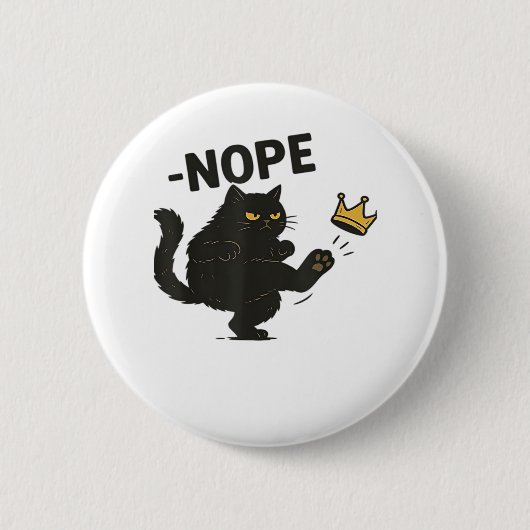 Badge Rond 5 Cm Cat No Kings In America  (Devant)