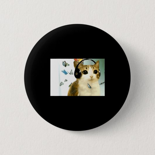 Badge Rond 5 Cm Cat Owl Funny Cursed Internet Trendy Meme Funny Me (Devant)