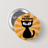 Badge Rond 5 Cm CAT PERSON Cat Lover Cartoon Cat round (Devant & derrière)