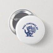 Badge Rond 5 Cm Cat Rage Me Consume (Devant & derrière)