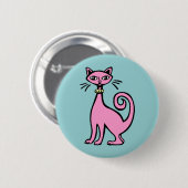 Badge Rond 5 Cm Cat rétro (Devant & derrière)