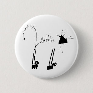Badge Rond 5 Cm Cat Skeleton