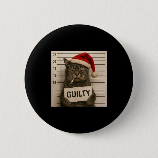 Badge Rond 5 Cm Cat Smoking Cigarette Christmas Funny Meme Cat (Devant)