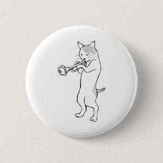 Badge Rond 5 Cm Cat trumpet player straight mute wah wah T-Shirt t