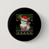 Badge Rond 5 Cm Cat Ugly Christmas Sweaters Holiday Santa Cute Xma (Devant)