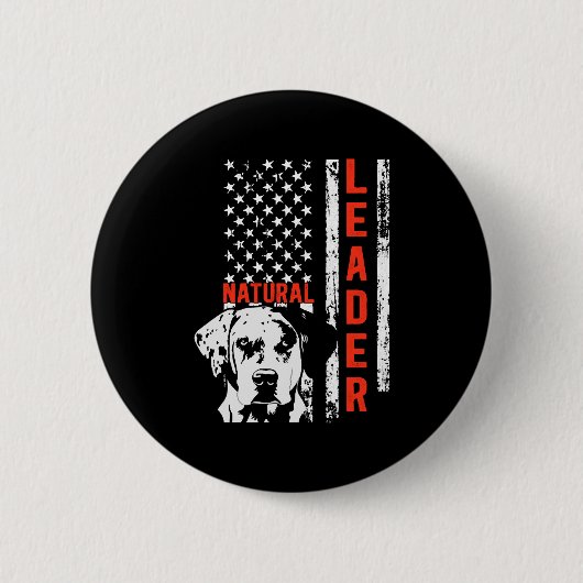 Badge Rond 5 Cm Catahoula Leopard Dog nous Drapeau Natural Leader (Devant)